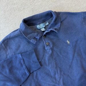Vintage Polo Ralph Lauren‎ 1/4 Button Mockneck Sweatshirt Pullover Men's Size XL
